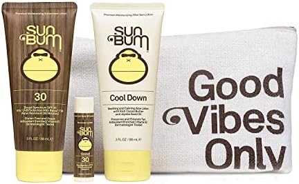 Sun Bum Premium Day Tripper | Travel-Sized Sun Care Pack with Moisturizing Sunscreen Lotion, Sunscreen Lip Balm and Hydrating Cool Down Lotion | Reef Friendly Broad Spectrum UVA/UVB Protection, Basic