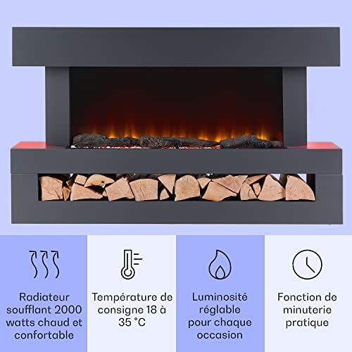 Cheminée électrique 2000W pour chauffer rapidement sans les corvées de cendres - 4