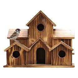 Kixolazr Casa de Madera para Pájaros - Casita Rúst...: Retención de Forma a Largo Plazo: Elaborada para uso exterior, resiste el desgaste de climas variables, preservando su forma y funcionalidad como refugio confiable para aves en patios y balcones en todas las estaciones. Mantiene su estructura con el ...