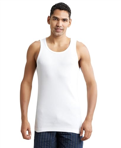 Image of Jockey 8823 Men's Super Combed Cotton Rib Round Neck Sleeveless Vest with Stay Fresh Properties