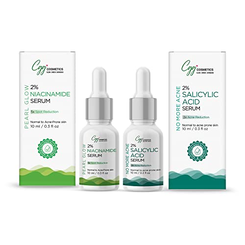 CGG Cosmetics Am/Pm Acne Reduction Combo – 2% Niacinamide & 2% Salicylic Acid Face Serum, Targets Skin For Rs. 123