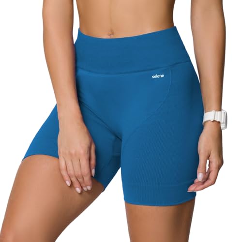 Short Sem Costura Canelado Academia Fitness Feminino Adulto, Selene