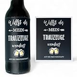 Flaschenetikett Trauzeuge – „Willst du mein Trauzeuge sein?“ | Geschenk Trauzeuge, Einladung zur Hochzeit | Hochwertiger, wasserfester Aufkleber für Bierflaschen