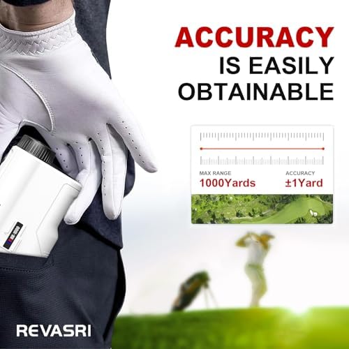 REVASRI Golf Rangefinder with Slope and Pin Lock Vibration, External Slope Switch for Golf Tournament Legal, Rangefinders with Rechargeable Battery 1000YDS Laser Range Finder - 4