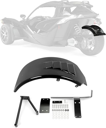 Kojem Rear Fender Compatible with 2015 2016 2017 2018 2019 Polaris Slingshot Base SL SE Model Bagger Hugger Style Fiberglass Painted Black