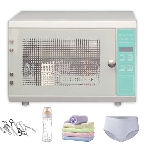 BACTIBLAST UV Sterilizer for Nail Tools, 12L Large Capacity, with Dry and Timer Setting Multi-Functional Cabinet Cleaner Box, Tempered Glass Door, for Labs, Home, Nail Salons, Beauty Salons