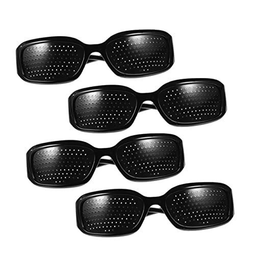4 Paia Occhiali Stenopeici, Occhiali Con Fori Stenopeici Per Ginnastica Oculare,Occhialini a Griglia con Fori