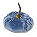 Slate Blue 9 Inch Velvet Pumpkin, Handmade Fall Home Decor, Fall Wedding Centerpiece, Rustic Halloween Thanksgiving Decor, Modern Farmhouse Chic Home Decoration (Slate Blue)