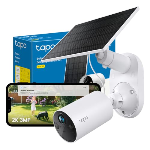 Tapo TC82 KIT 2K 3MP Battery Solar Security Camera Outdoor Maintenance-free Colour Night Vision Outdoor Camera No Monthly Fee Smart Person Detection IP65 Works with Alexa & Google