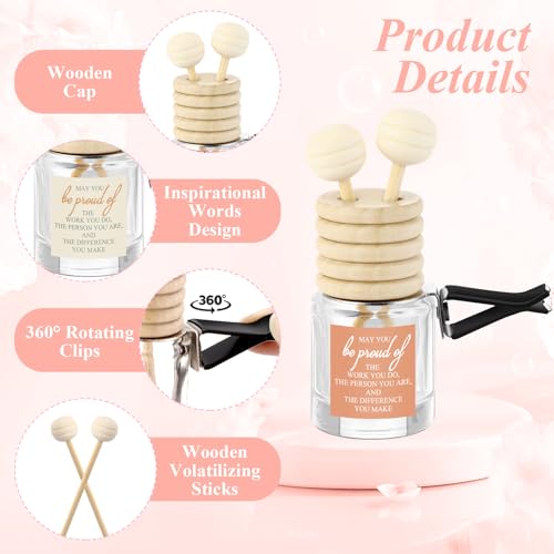 Image of Cinnvoice 30 Pcs End of Year Teacher Appreciation Gifts Bulk, Empty Car Diffuser Bottles with Vent Clip, Refillable Essential Oil Car Air Freshener Gifts for Teacher Coworker Team Staff (Proud)