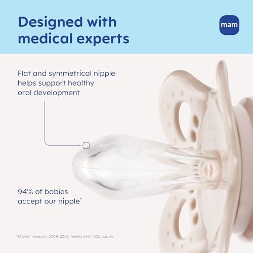 Image of MAM Original Baby Pacifier 0-6 Mths, Skin Soft Silicone Nipple, 2 Pack