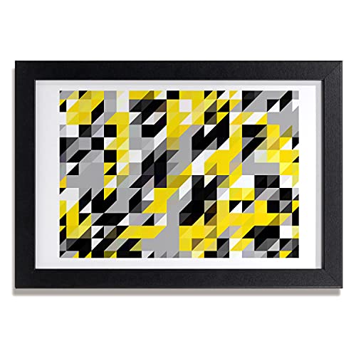 Tableau de peinture décoratif Tulup 30x20 avec cadre MDF haut de gamme au design géométrique