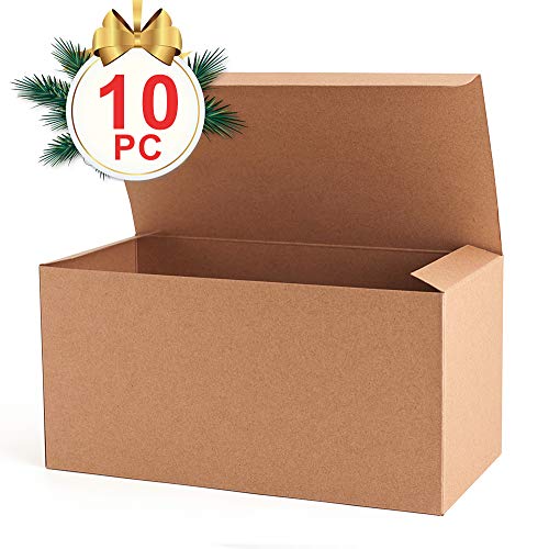 Mesha Kraft Gift Box 9X4.5X4.5 Inch Gift Boxes With Lids, Gift Box For Bridesmaid Proposal, Groomsmen Proposal, Birthday Gift, Christmas Presents, Party Favor, Wedding Favor, 10 Pack #TOP1