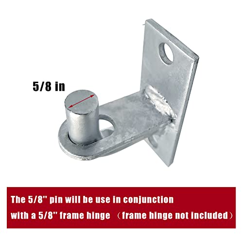 Image of 2 Pack Wall Mount Gate Hinges, Heavy Duty Chain Link Fence Gate Hinges with 5 /8 Hinge Pin for Fences & Farm Gates (Screws Not Included), Silver