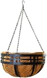 Panacea 82176 Mission Hanging Basket, Black, 14" Dia.