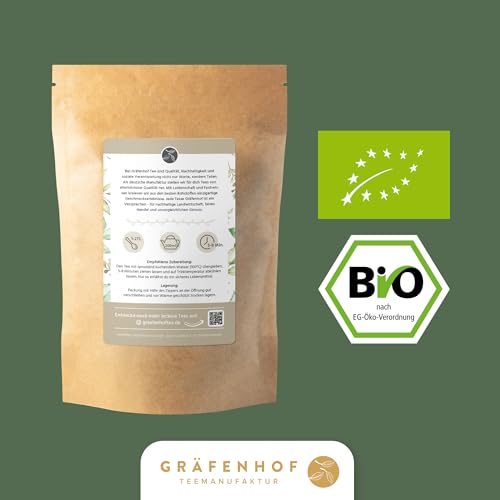 Yerba Mate Tee Bio, Das Original, 1KG loser Matetee, hoher Koffeingehalt, ungeröstet, luftgetrocknet, im Labor analysiert, Mateblätter in Deutschland abgefüllt, Gräfenhof Premium Qualität