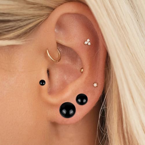 14-18Pcs Glass Ear Stretching Kit 1.6-7mm/7.5-12mm Plugs for Ears Gauges with O-Rings Single Flare Glass Gauge Stretching Kit Ear Expander Body Piercing Jewelry for Women Men3