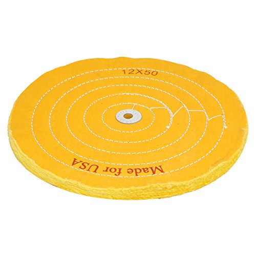 Aexit 12-inch 50 Abrasive Wheels & Discs Plies 12mm Dia Hole Round Shape Polishing Buffing Cloth Flap Wheels Wheel Yellow