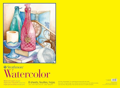 Strathmore 300 Series Watercolor Paper Pad for Painting and Art Coldpress 22 x 30 inches 8 Sheets