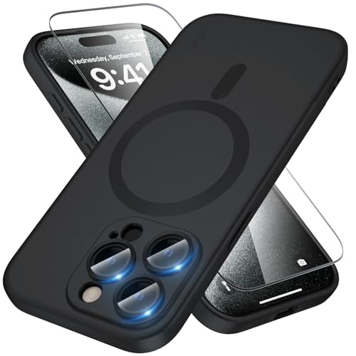 【Materiale Premium, Sottile e Leggero】: Questa cover per iPhone 15 Pro è realizzata in TPU premium flessibile, dando alle persone una sensazione confortevole quando si toccano, avvolgendo delicatamente il telefono come nuvole. Morbida al tatto buona presa, e una cover ultra sottile che non penalizza le dimensioni del telefono e il suo colore satinato rende il telefono elegante.