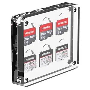 FEIFANZHE 6 Slots Transparent Magnetic Closure TF Card Holder Micro SD Card Case for TF Card Memory Card Storage Box Holder Storage rack-06TF