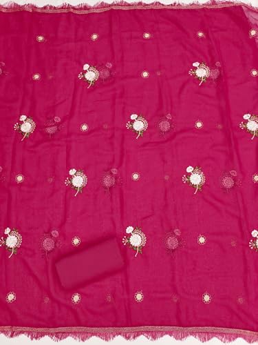 Image of Women's Georgette Embroidery Work Unstitched Dress Material