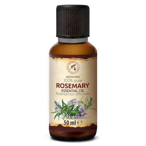 Ätherisches Rosmarinöl 50 ml - Rosmarinus officinalis - Reines Ätherisches Rosmarin Öl - für Diffusers und Duftlampen - Langanhaltender Duft - für Aromakerze - Seife - Lufterfrischer - Aromatherapie