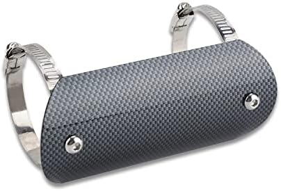 Keenso Carbon Exhaust Heat Shield, Universal Stainless Steel Motorcycle Exhaust Pipe Protector Middle Pipe Heat Shield (#4)