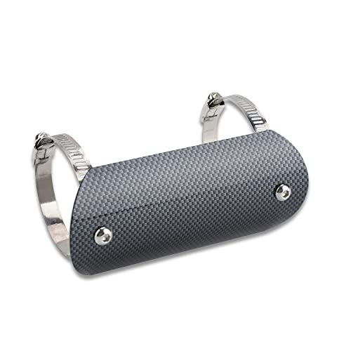 Keenso Carbon Exhaust Heat Shield, Universal Stainless Steel Motorcycle Exhaust Pipe Protector Middle Pipe Heat Shield (#4) #TOP30