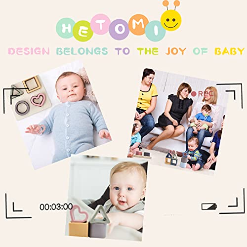 Image of Baby Soft Nesting Sorting Stacking Toys Silicone Teething Blocks Shapes Recognition Learning Development Toys for Toddler 3+ Months(Beige)