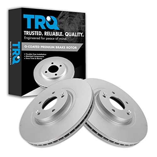 TRQ Front Brake Rotors Set Vented Premium G-Coated Compatible with 2015-2021 Kia Sedona