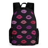 Backpack Laptop Travel Bag Fashion Daypack with Front Pocket for Unisex, Lips Kiss
