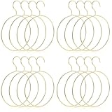 Cabilock Organizadores de bufandas, 16 ganchos circulares, anillo de toalla dorado, clip de corbata dorado, colgador de ropa para el hogar, para armario, bufanda, anillo, colgador de bufanda,
