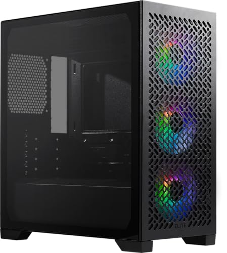 Image of Cooler Master Elite 302, Micro-ATX High Airflow Minimalist PC Case, 365mm GPU Max, Compatible RTX 5080|RX 7090 XT, 280mm AIO Max, Type C, Tempered Glass, Triple 120mm aRGB PWM Fan, Intakes Grill