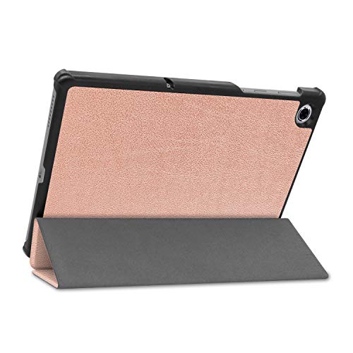 Image of Robustrion Faux Leather Tablets Smart Trifold Hard Back Flip Stand Case for Lenovo Tab M10 FHD Plus TB-X606F / TB-X606X 10.3 inches - Rose Gold