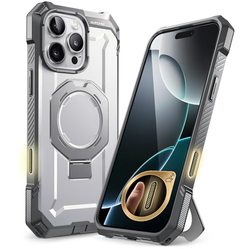 SUPCASE for iPhone 16 Pro Case with Stand (Unicorn Beetle Grip), [Compatible with MagSafe] [Military-Grade Drop Protection] Heavy Duty Rugged Magnetic Phone Case for iPhone 16 Pro 6.3'' 2024 (White)