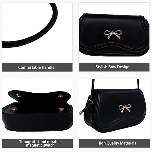 Shoulder Bag for Women Y2K Trendy Purse Vegan Leather Hobo Handbags Clutch Saddle Bag with Removable Strap4