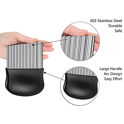 Aardappelsnijder, roestvrij stalen golfsnijder, veilig gereedschap, antislip handvat, golfsnijder voor groenten… - Image 5