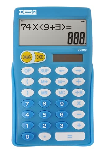 Desq® Calculadora | Escuela | Pantalla de 2 líneas | 10 dígitos |OP | ./.R |< > Cover