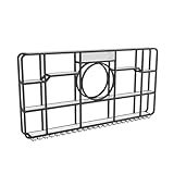 Moderno estante de metal montado en la pared y soporte para copas – Estante grande para bar de licor para el hogar, cocina y sala de estar – Elegante almacenamiento para botellas de vino y vasos
