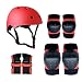 Produktbild Cyt Kinder Erwachsene Skating Schutzausrüstung Helm Balance Auto Skating Skating Skating Rollschuhe Schutzausrüstung Roller Reiten Knieschützer (Farbe : Red, größe : M.55-57cm)