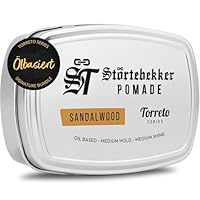 Störtebekker® Premium Pomade Ölbasiert Sandelholz - Pomade Herren ’Torreto Series’ - Mittlerer Halt - Mittlerer Glanz - Haarwachs 125ml - Barbershop Haarpomade - Haarstyling Made in Germany