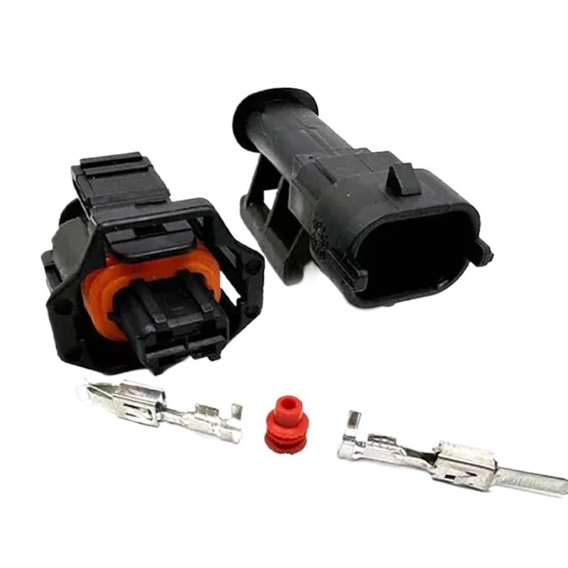 5 Sets 2 Pin Auto Fuel Common Rail Injector Connector Plug Car Crankshaft Socket 1928403698 1928404226(White)