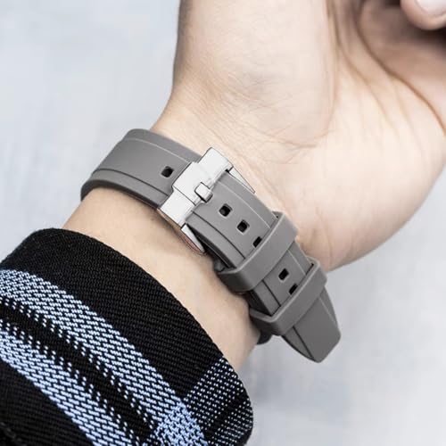 Image of Bands for MoonSwatch Watch,Curved end No Gap,Premium Silicone Rubber Watch Strap for Omega X Swatch Moonswatch Speedmaster /Rolex /SEIKO 20mm 22mm Watch Strap Replacement Band for Men Women