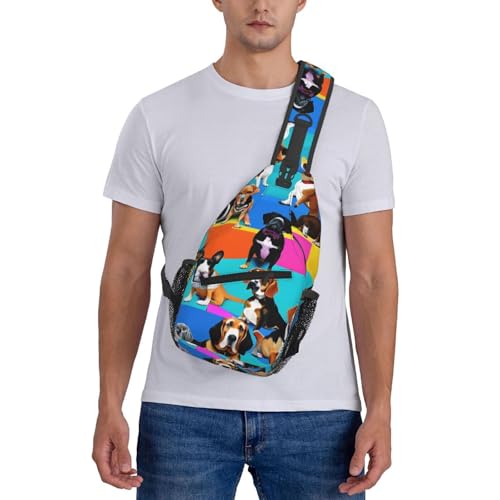 Mochila cruzada MYPIKY con estampado de Beagle para deporte y senderismo miniatura 7