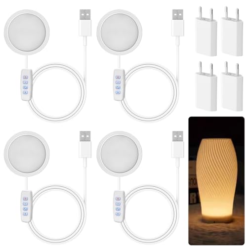 4 piezas de kit de lámparas LED para impresora 3D para Bambu Lab A1/A1mini/P1S/P1P/X1C, 2W Bambuolab lámpara LED DIY kits para impresora 3D, luces nocturnas Modelos de accesorios de impresión 3D con