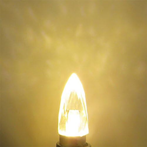 ZHENMING E12 Dimmable LED Candle Bulb Pure K9 Glass Crystal LED Light Bulb Candelabra Clear Lamp, 240V 3W (30W), 2-Pack (Warm White 2700K )