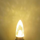 ZHENMING E12 Dimmable LED Candle Bulb Pure K9 Glass Crystal LED Light Bulb Candelabra Clear Lamp, 240V 3W (30W), 2-Pack (Warm White 2700K) - Image 6