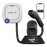 Wallbox Pulsar Max 7.4kW - Caricatore Auto Elettrica fino a 32A - Cavo 7 Metri - Ricarica Veicoli Elettrici Connettore Tipo 2 - Caricabatterie EV/PHEV - Smartapp WiFi e Bluetooth - Uso Interno/Esterno