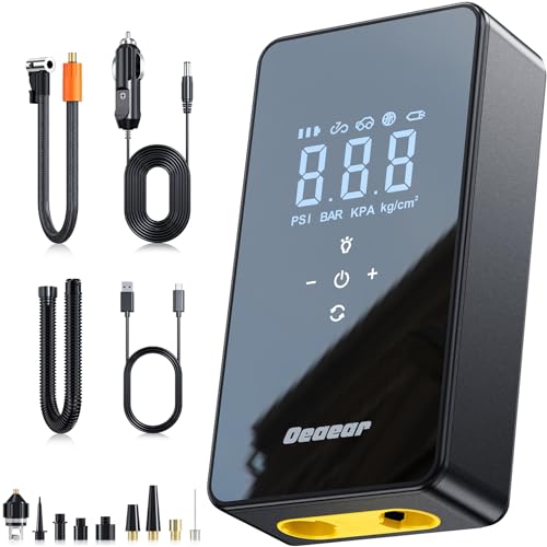 Dual Motor Tyre Inflator Portable Air Compressor,3X Faster Inflation(150PSI) All-in-One Air Pump, 6000mAh & DC 12V Tyre Inflator with Pressure Detection,for Paddle Board,Car,Motorcycle,Bike,Ball